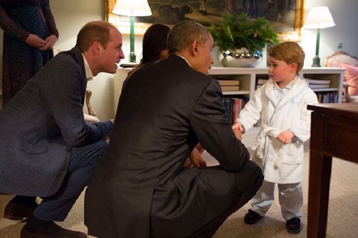 Prince George meets President Obama after staying up past his bedtime